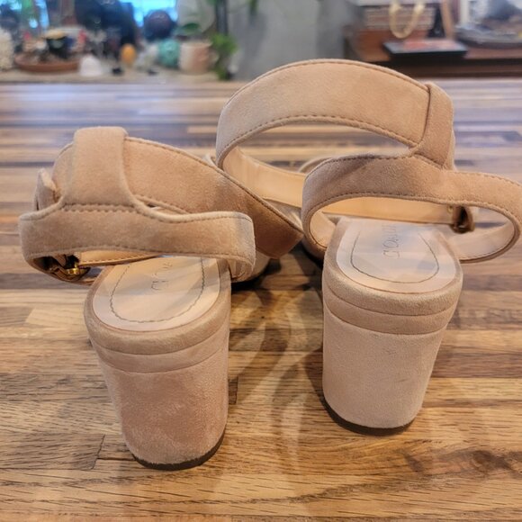 COACH Serena C-Buckle Suede Platform Sandals G4902 Beechwood Tan - Picture 10 of 16